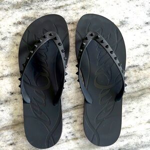 Mens Christian Louboutin flip flops Black size 10.5